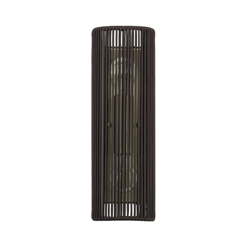 Livex Acordia 2Lt ADA Sconce, Brass/Dark Chocolate Polyester Rope