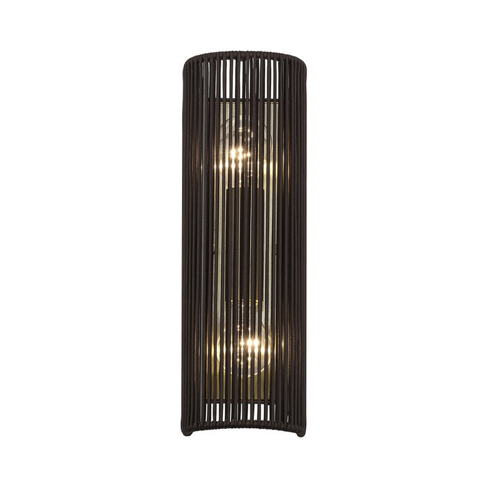 Livex Acordia 2Lt ADA Sconce, Brass/Dark Chocolate Polyester Rope