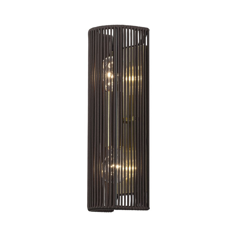Livex Acordia 2Lt ADA Sconce, Brass/Dark Chocolate Polyester Rope