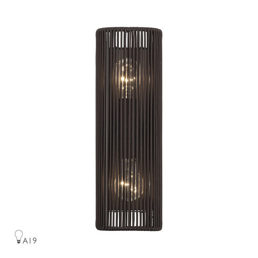 Livex Acordia 2Lt ADA Sconce, Bronze/Dark Chocolate Polyester Rope - 49138-92