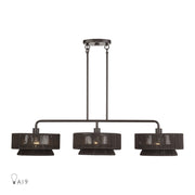 Livex Florell 3Lt Extra Large Chandelier, Bronze/Chocolate Polyester - 49143-92