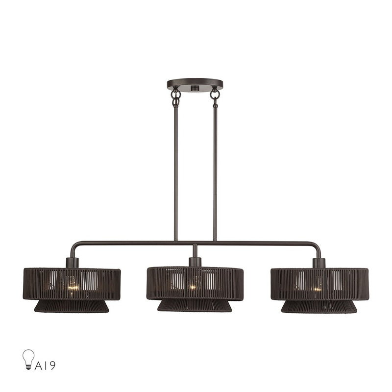 Livex Florell 3Lt Extra Large Chandelier, Bronze/Chocolate Polyester - 49143-92
