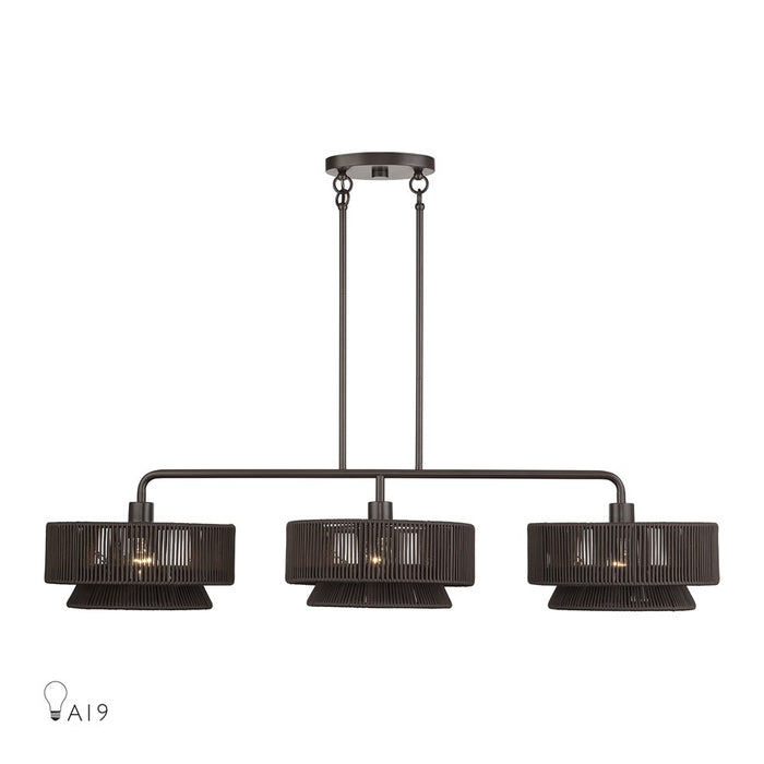 Livex Florell 3Lt Extra Large Chandelier, Bronze/Chocolate Polyester - 49143-92