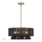 Livex Florell 4Lt Pendant Chandelier, Brass/Chocolate Polyester - 49144-01
