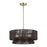 Livex Florell 4Lt Pendant Chandelier, Brass/Chocolate Polyester