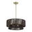 Livex Florell 4Lt Pendant Chandelier, Brass/Chocolate Polyester