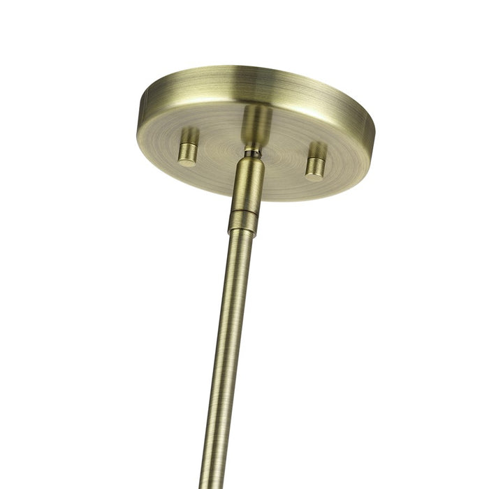 Livex Florell 4Lt Pendant Chandelier, Brass/Chocolate Polyester