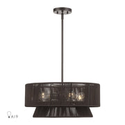 Livex Florell 4Lt Pendant Chandelier, Bronze/Chocolate Polyester - 49144-92