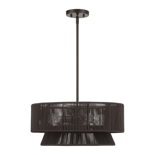 Livex Florell 4Lt Pendant Chandelier, Bronze/Chocolate Polyester