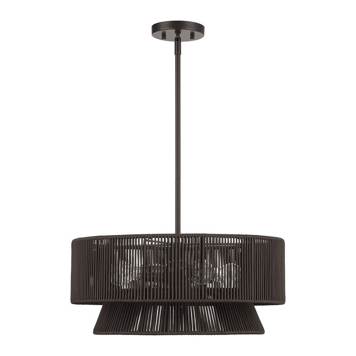 Livex Florell 4Lt Pendant Chandelier, Bronze/Chocolate Polyester