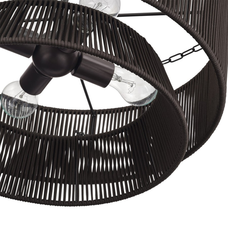 Livex Florell 4Lt Pendant Chandelier, Bronze/Chocolate Polyester
