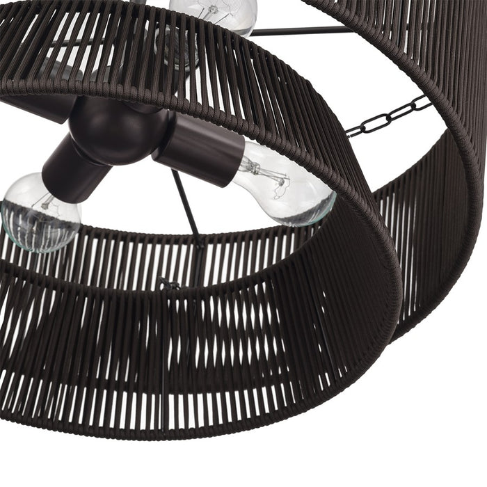 Livex Florell 4Lt Pendant Chandelier, Bronze/Chocolate Polyester