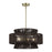 Livex Florell 5Lt Pendant Chandelier, Brass/Chocolate Polyester