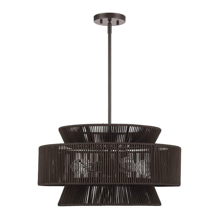 Livex Florell 5Lt Pendant Chandelier, Bronze/Chocolate Polyester