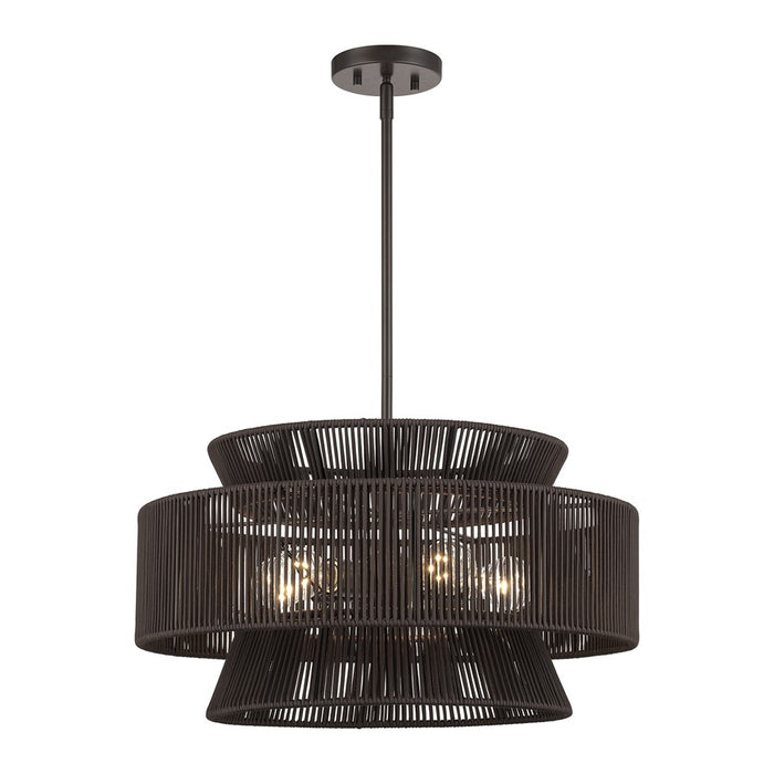 Livex Florell 5Lt Pendant Chandelier, Bronze/Chocolate Polyester