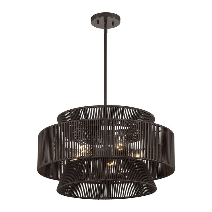 Livex Florell 5Lt Pendant Chandelier, Bronze/Chocolate Polyester