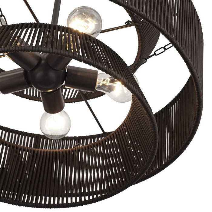 Livex Florell 5Lt Pendant Chandelier, Bronze/Chocolate Polyester