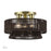Livex Florell 3Lt 9" Semi-Flush, Brass/Chocolate Polyester - 49146-01