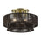 Livex Florell 3Lt 9" Semi-Flush, Brass/Chocolate Polyester