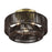Livex Florell 3Lt 9" Semi-Flush, Brass/Chocolate Polyester