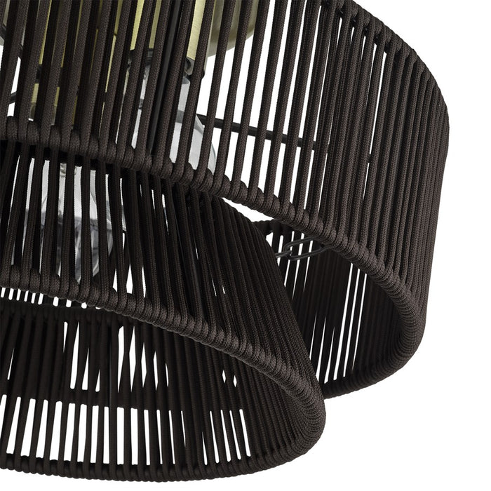 Livex Florell 3Lt 9" Semi-Flush, Brass/Chocolate Polyester