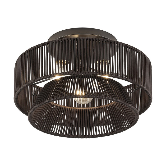 Livex Florell 3Lt 9" Semi-Flush, Bronze/Chocolate Polyester
