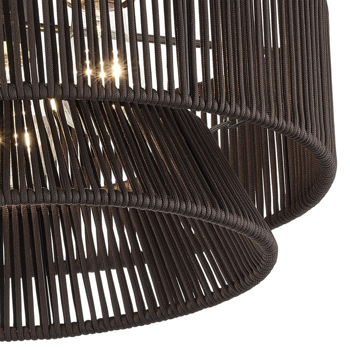 Livex Florell 3Lt 9" Semi-Flush, Bronze/Chocolate Polyester