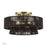 Livex Florell 3Lt 10" Semi-Flush, Brass/Chocolate Polyester - 49147-01