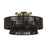 Livex Florell 3Lt 10" Semi-Flush, Brass/Chocolate Polyester
