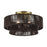 Livex Florell 3Lt 10" Semi-Flush, Brass/Chocolate Polyester