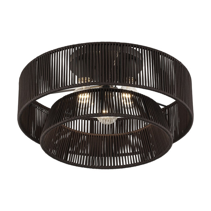 Livex Florell 3Lt 10" Semi-Flush, Bronze/Chocolate Polyester