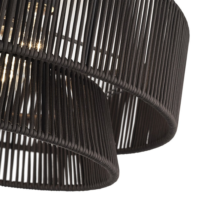Livex Florell 3Lt 10" Semi-Flush, Bronze/Chocolate Polyester