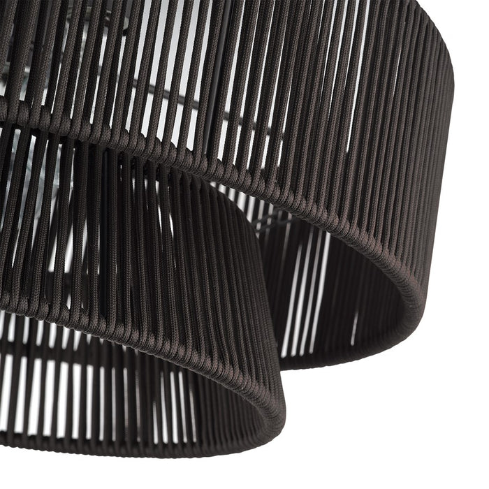 Livex Florell 3Lt 10" Semi-Flush, Bronze/Chocolate Polyester