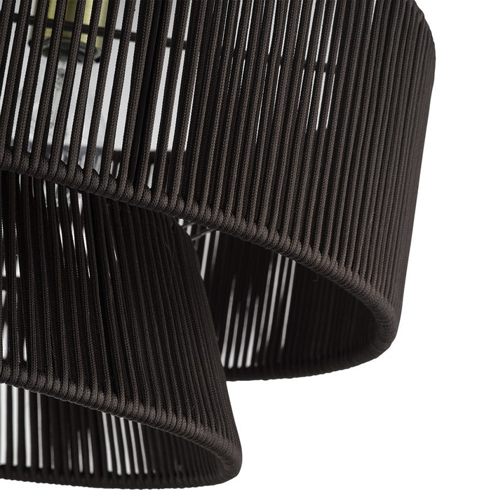 Livex Florell 4Lt 21" Semi-Flush, Brass/Chocolate Polyester