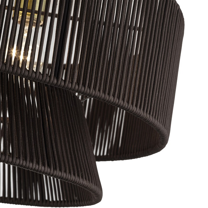 Livex Florell 4Lt 21" Semi-Flush, Brass/Chocolate Polyester