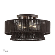 Livex Florell 4Lt 21" Semi-Flush, Bronze/Chocolate Polyester - 49148-92