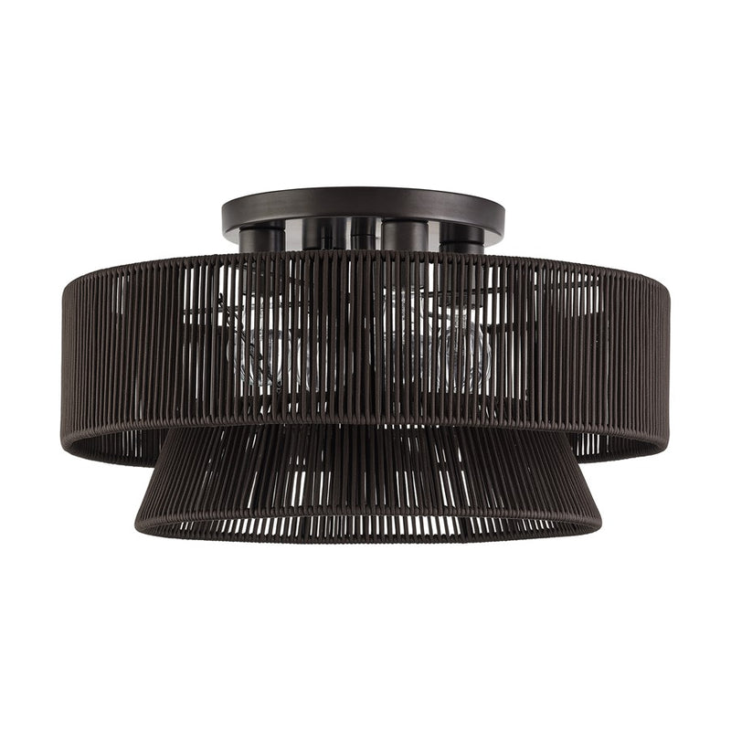 Livex Florell 4Lt 21" Semi-Flush, Bronze/Chocolate Polyester