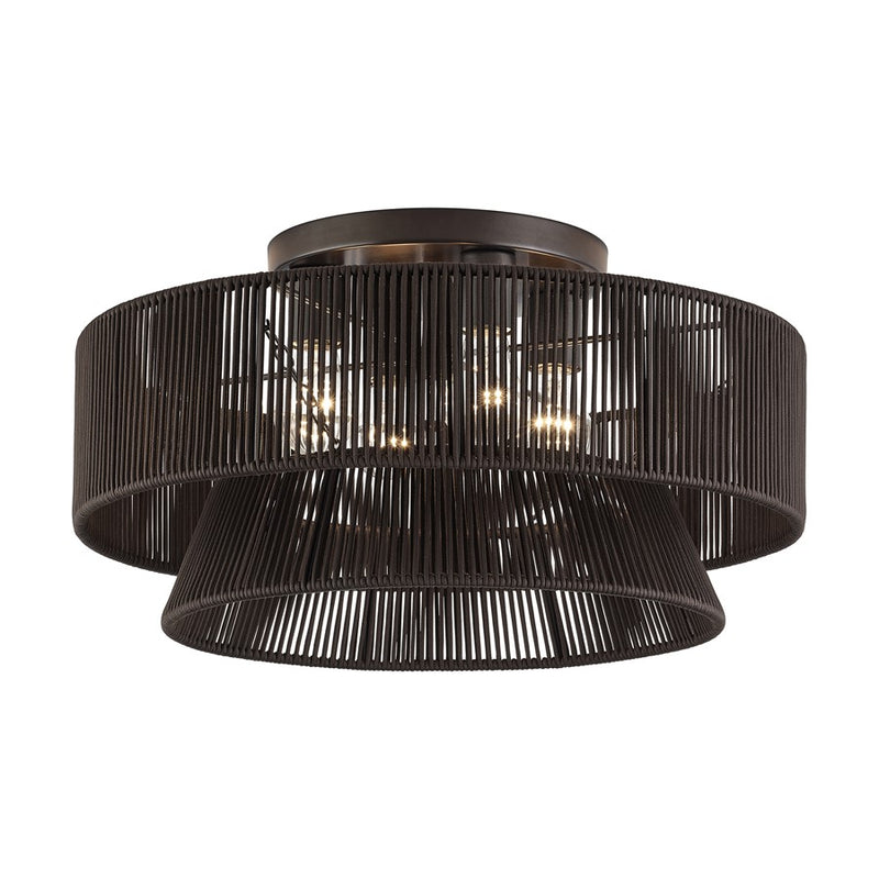 Livex Florell 4Lt 21" Semi-Flush, Bronze/Chocolate Polyester