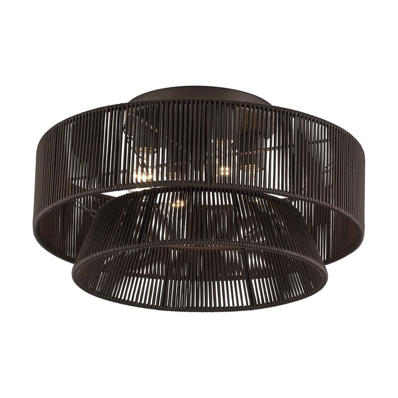 Livex Florell 4Lt 21" Semi-Flush, Bronze/Chocolate Polyester