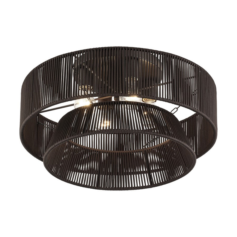 Livex Florell 4Lt 21" Semi-Flush, Bronze/Chocolate Polyester