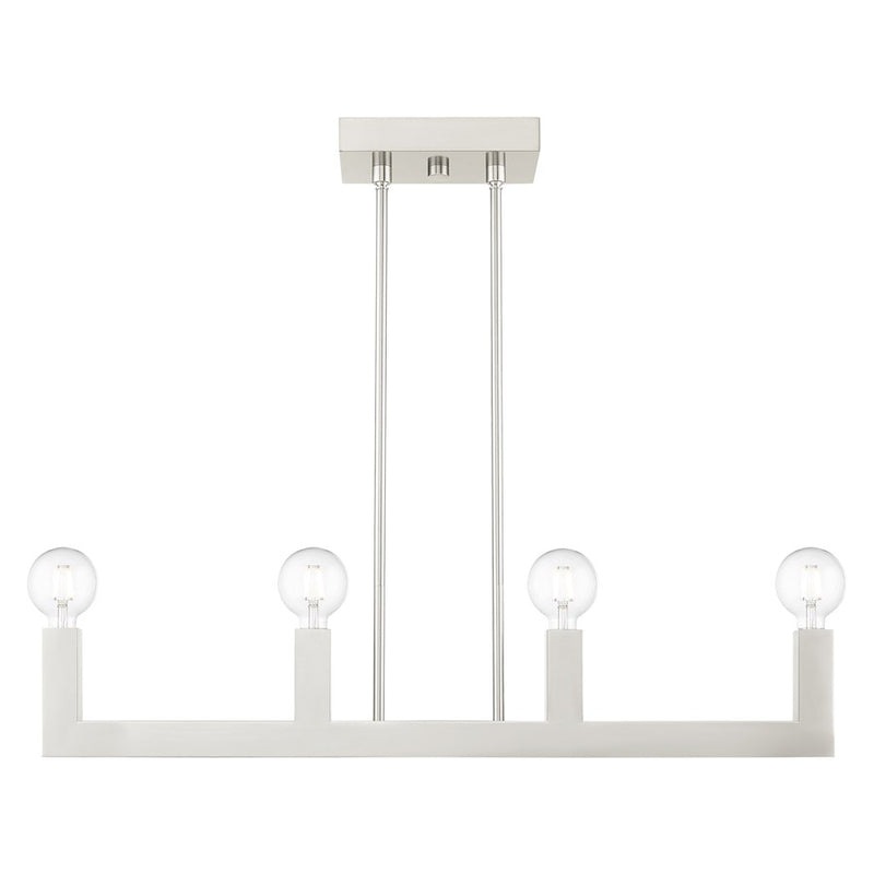 Livex Solna Linear Chandelier, Brushed Nickel