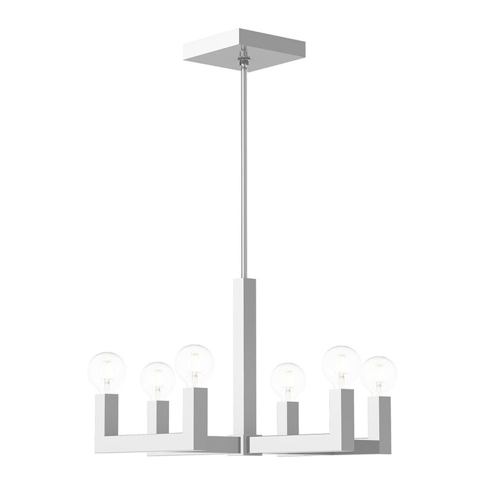 Livex Solna 6 Light Chandelier, Polished Chrome