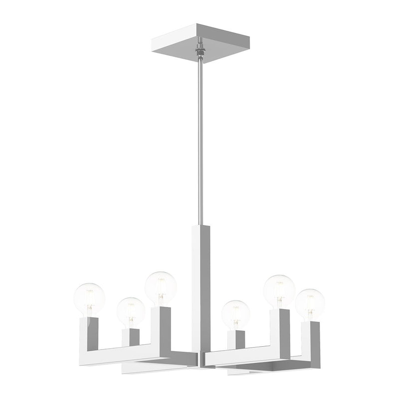 Livex Solna 6 Light Chandelier, Polished Chrome