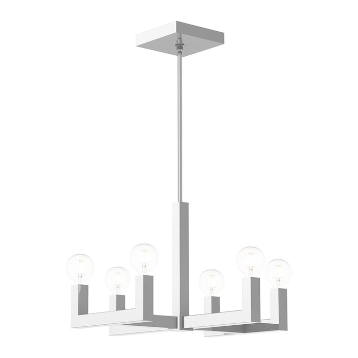 Livex Solna 6 Light Chandelier, Polished Chrome