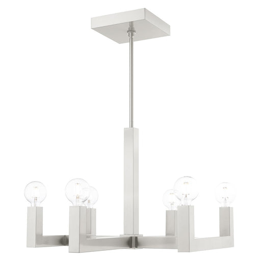 Livex Solna Chandelier, Brushed Nickel