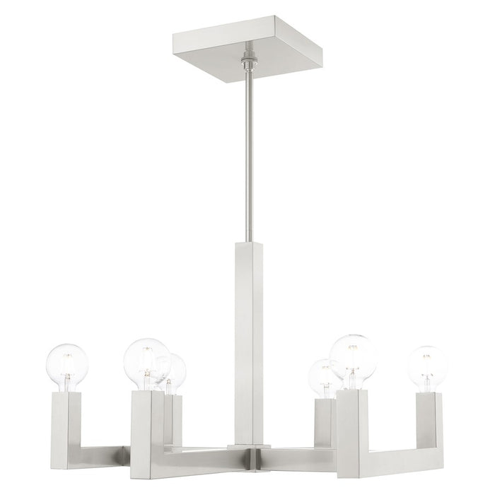 Livex Solna Chandelier, Brushed Nickel