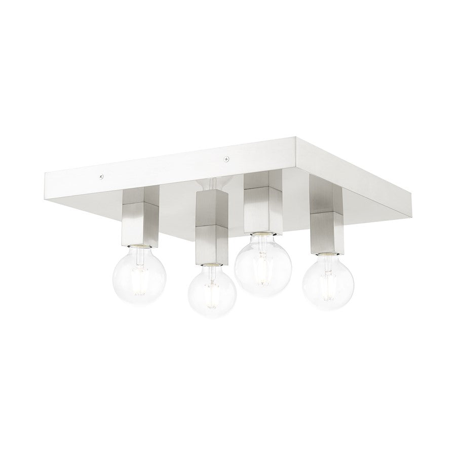 Livex Solna Flush Mount , Brushed Nickel