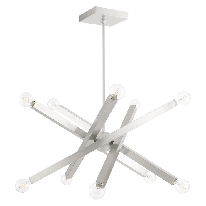 Livex Solna 10 Light Chandelier, Brushed Nickel