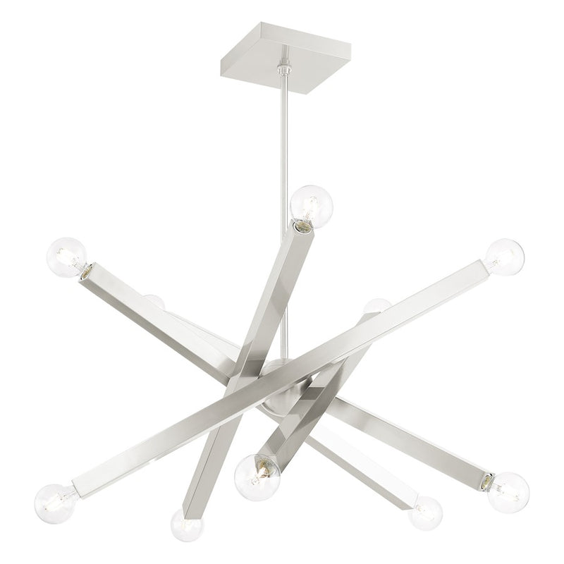 Livex Solna 10 Light Chandelier, Brushed Nickel