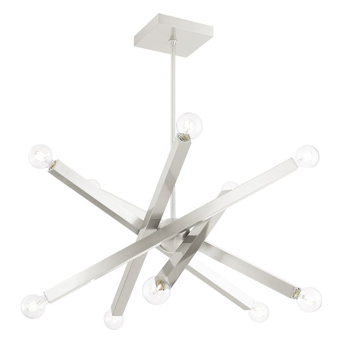 Livex Solna 10 Light Chandelier, Brushed Nickel